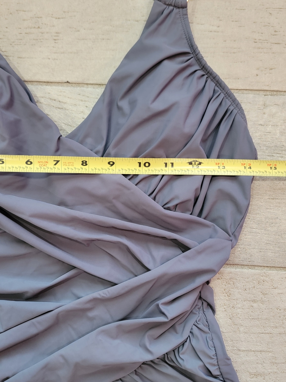 SPANX Slate Gray One-Piece Draped Swimsuit - Picture 3 of 7